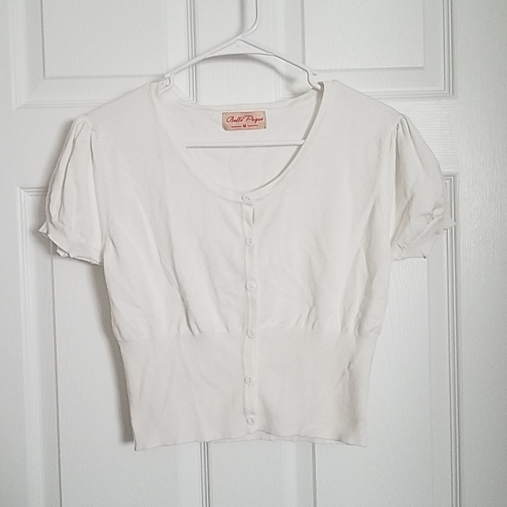 Short Sleeve Cropped Bolero Cardigan Shrug